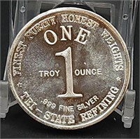 One Troy Ounce .999 Fine Silver