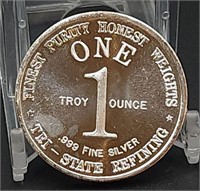 One Troy Ounce .999 Fine Silver
