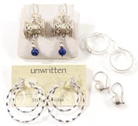 LOT OF FOUR STERLING SILVER EARRING SETS