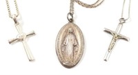 STERLING SILVER NECKLACES WITH RELIGIOUS PENDANTS