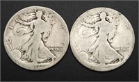 2 - 1917 Walking Liberty Half Dollars (1-D)