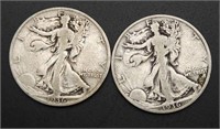 2 - 1936 Walking Liberty Half Dollars (1-S)
