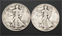 2 - 1936-S Walking Liberty Half Dollars