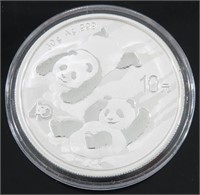 2022 CHINESE SILVER PANDA 1 OZ 999 FINE SILVER