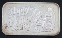 HAPPY MOTHER'S DAY 1 OZ 999 FINE SILVER BAR