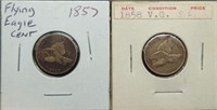 2 - Flying Eagle Cents 1875, 1858