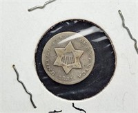1851 Three Cent Silver Coin