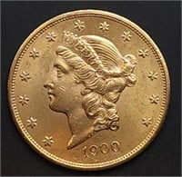 1900 $20 Gold Liberty Double Eagle
