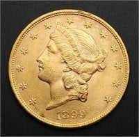 1899 $20 Gold Liberty Double Eagle