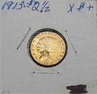 1913 Indian Head Gold $2.50 Quarter Eagle