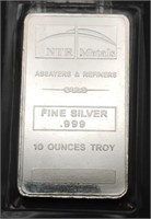 10 Troy Ounce .999 Fine Silver Bullion