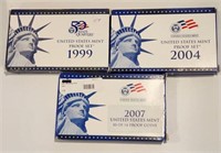 3 - US Mint Proof Coin Sets