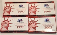 4 - 50 State Quarters US Mint Silver Proof Sets