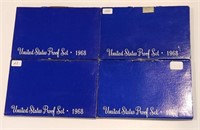 4 -  1968 US Proof Coin Sets