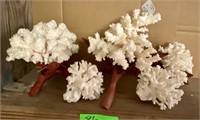 4 pcs Lace and Branch Coral