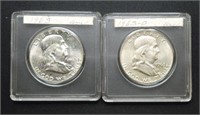2 - 1963 Franklin Half Dollars UNC