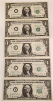 Group of $1 Green Seal Federal Reserve Notes