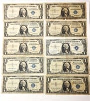 10 -  1957 $1 Silver Certificates