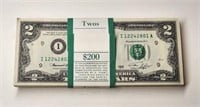 100 - 1976 $2 Federal Reserve Notes