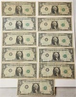 11 - 1963 $1 Federal Reserve Barr Notes