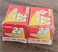 2 - 50 Round Boxes Federal 22 Win Mag JHP Ammo