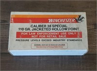 50 Rnd Box Winchester 38 Spec. 110gr. JHP