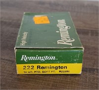 20 Rnd Box Remington 222 Rem, 50gr. SP