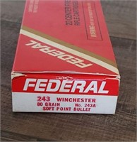 20 Round Box Federal 243 Win, 80gr. Sp