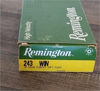18 Rnd Box Remington 243 Win, 80gr. PSP