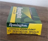 20 Rnd Box Remington 7mm Rem Mag, 150gr.  Ammo