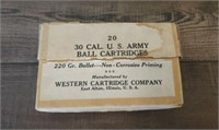 20 Round Box Western .30cal US Army Ammo