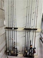 10 Fishing Poles with Reels