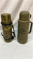 Metal camo and Ducks Unlimited thermos