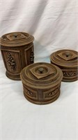 Vtg Three piece canister set