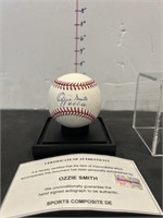 Ozzie Smith autographed baseball