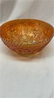 Carnival glass rose bowl