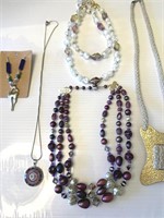 Collection of necklaces, including choker, and