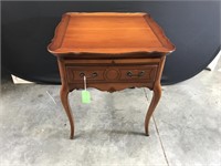 French Cherry Side Table with Pull Out Leaf