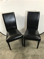 Matching Black High Back Pleather Chairs