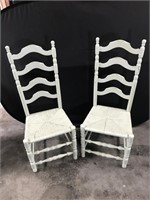 Matching Spindle Back Rush Bottom Chairs