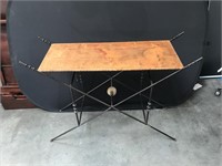Southwest Style Leather Top Sofa Table
