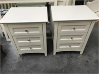 2 Night Stands Mission Style PaintedWhite Mahogany