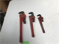 Set of 3 Pipe Wrenches