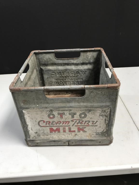 Otto Cream Thru Milk Galvanized Metal Crate