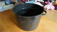 Vintage Black/Blue Speckled Enamel Stock Pot