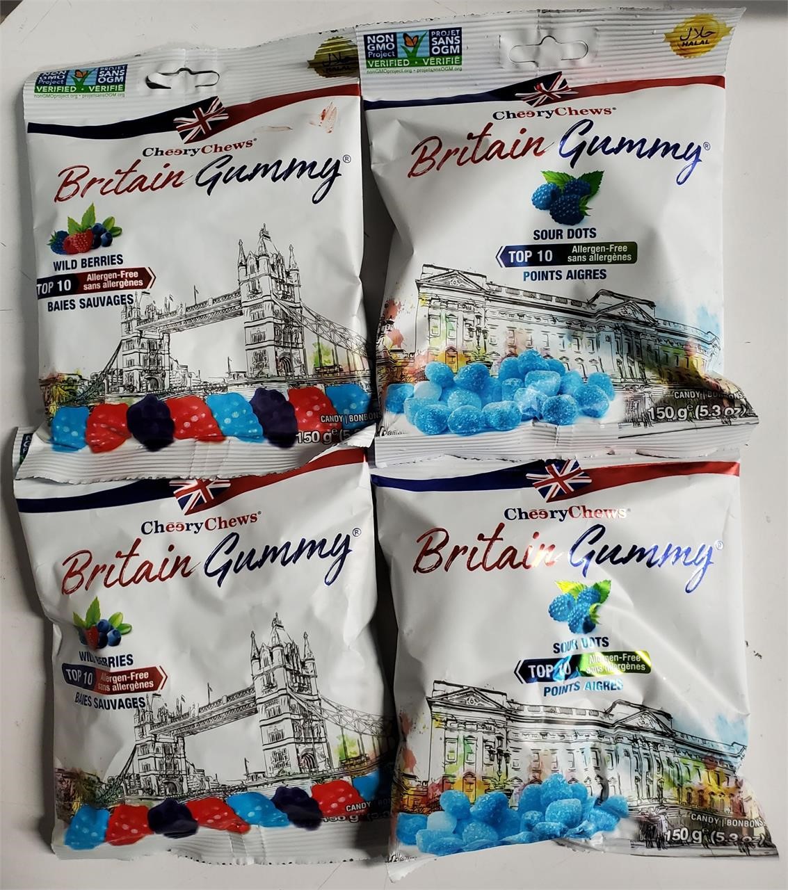 Lot of 4 Britain Gummy Candies