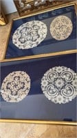 Antique Hungarian Handmade Lace framed