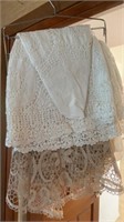 Vintage lace, crochet embroidered tablecloths