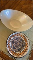 Goldimari handpainted bowl, White lustre oval