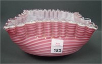 Victorian Pink & White Swirl Square Brides Bowl